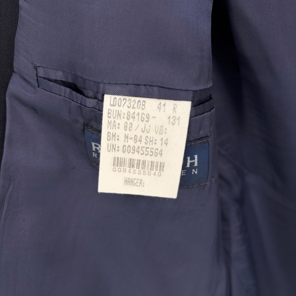 Ralph‎ Ralph Lauren Blazer Wool Black Two Button Classic Professional 41R Jacket - Picture 5 of 14